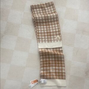 Timberland Tan and White Knit Scarf